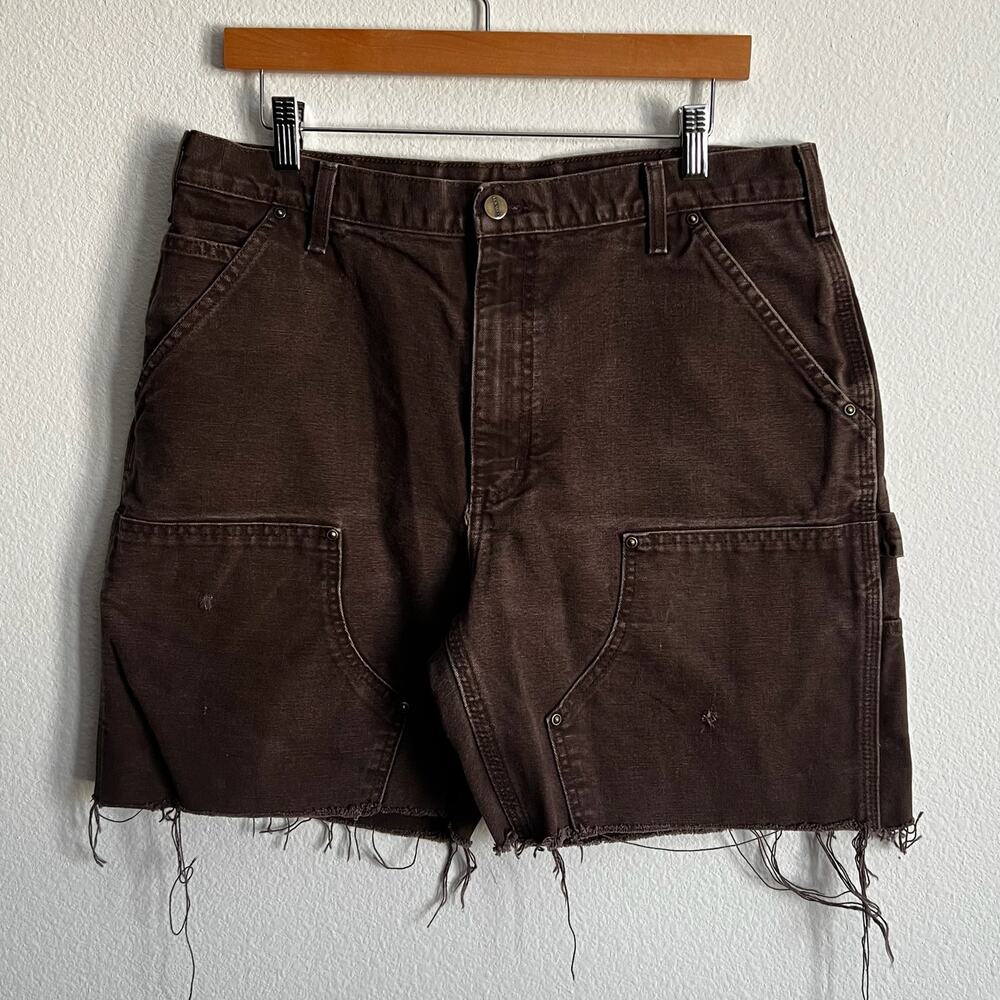 Carhartt faded brown double knee work wear carpenter shorts